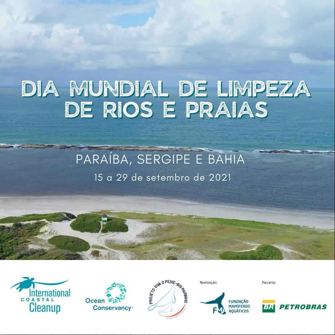 Dia Mundial de Limpeza de Rios e Praias: Projeto Viva o Peixe-Boi Marinho promoverá ações especiais na Paraíba, Sergipe e Bahia