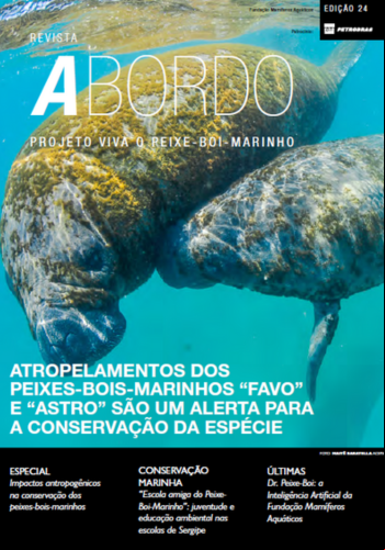 capa de Revista A Bordo - Projeto Viva o Peixe-Boi-Marinho 24ª Edição